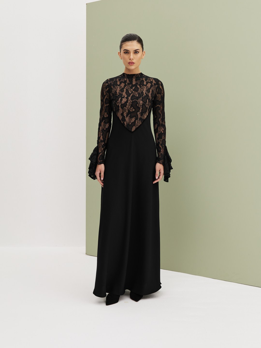 Shadow Lace Evening Dress