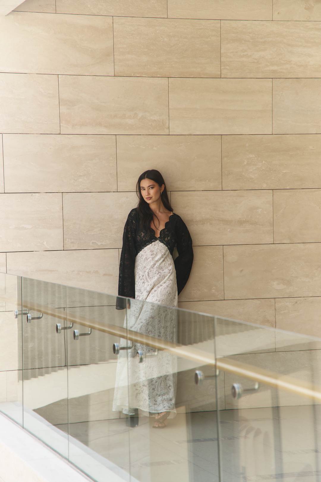 Black & White Lace Dress - Image 4